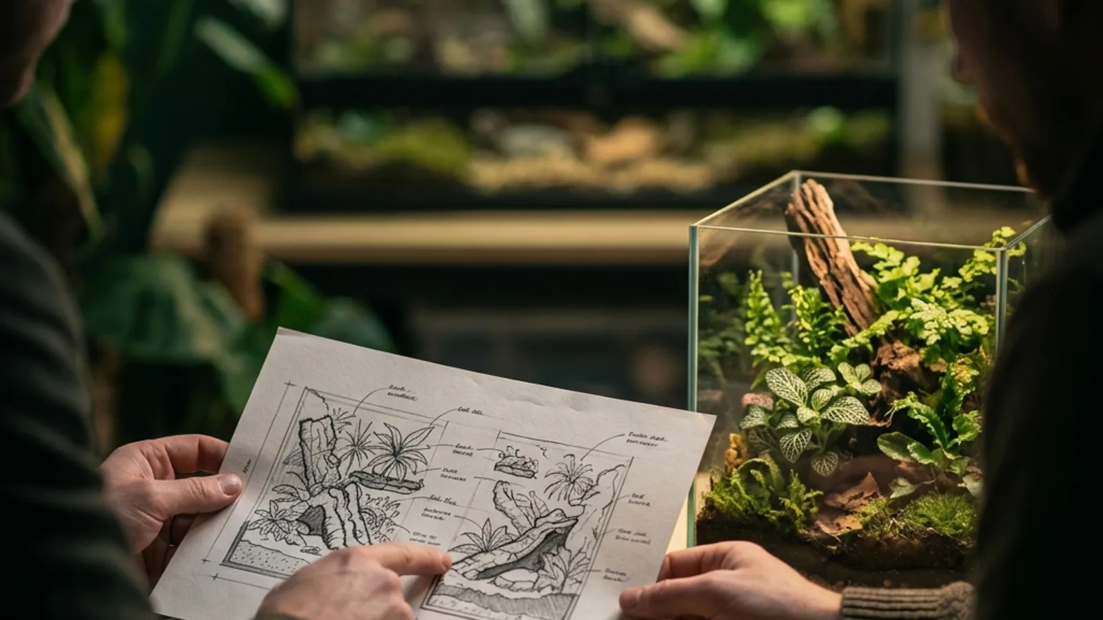 Eingerichtetes Terrarium — Pflegewissen für Reptilien und Amphibien