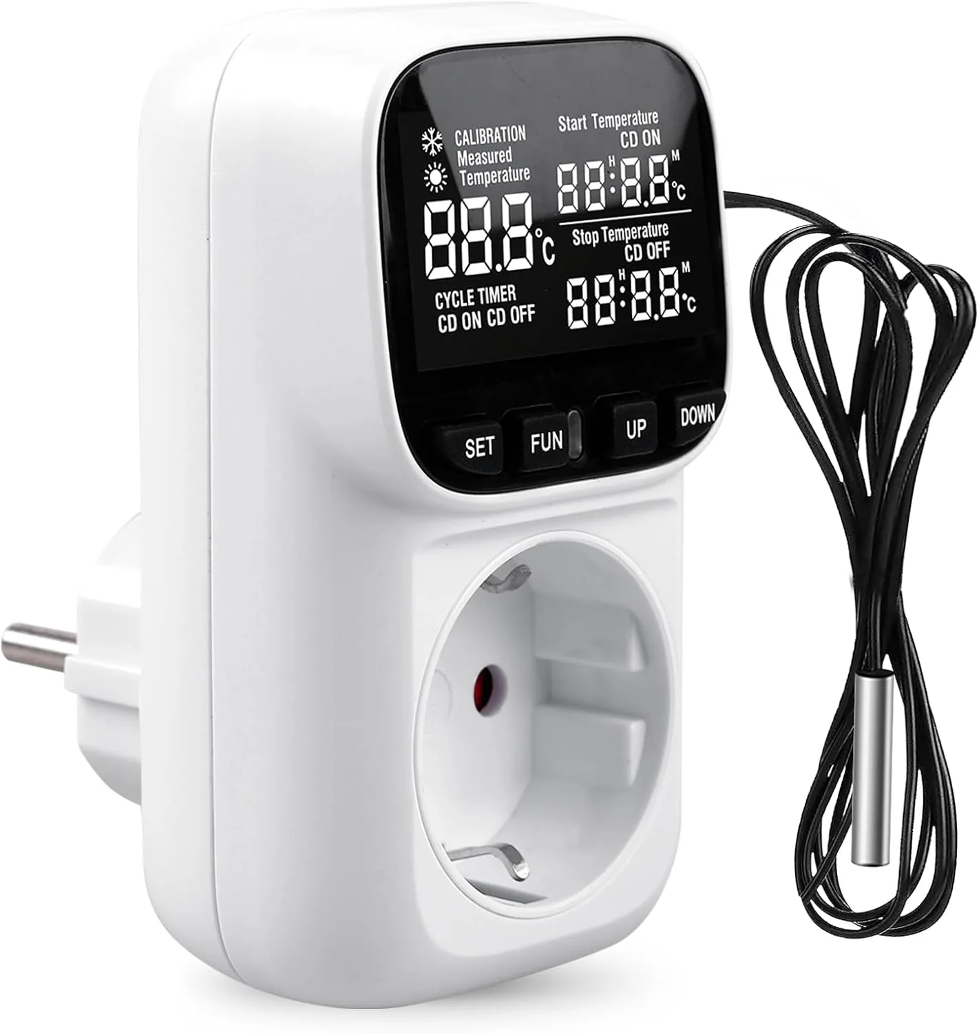 PORFOYO Digitaler Temperaturregler Steckdose 230V