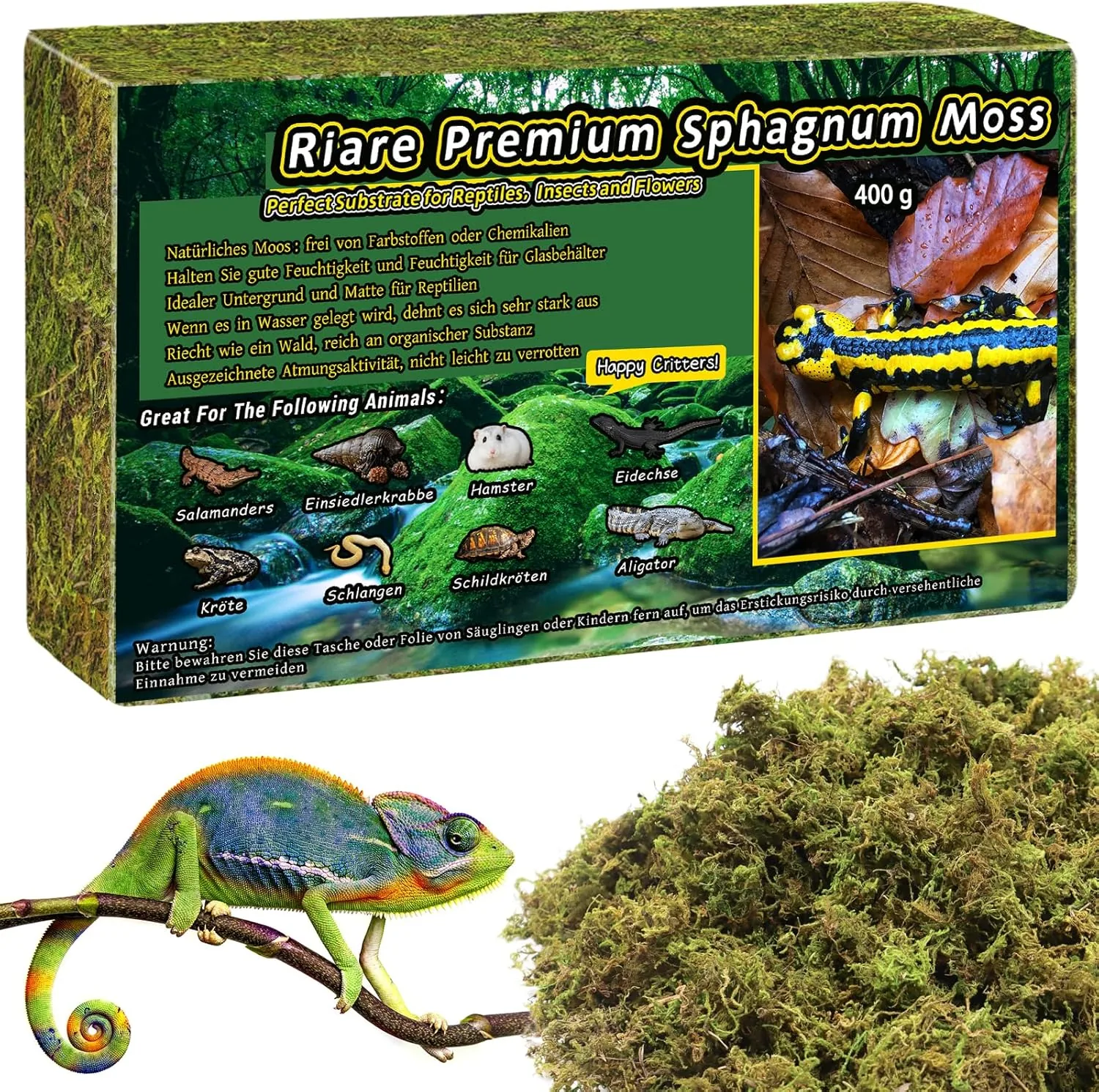Riare Naturmoos Sphagnum für Reptilien 400 g