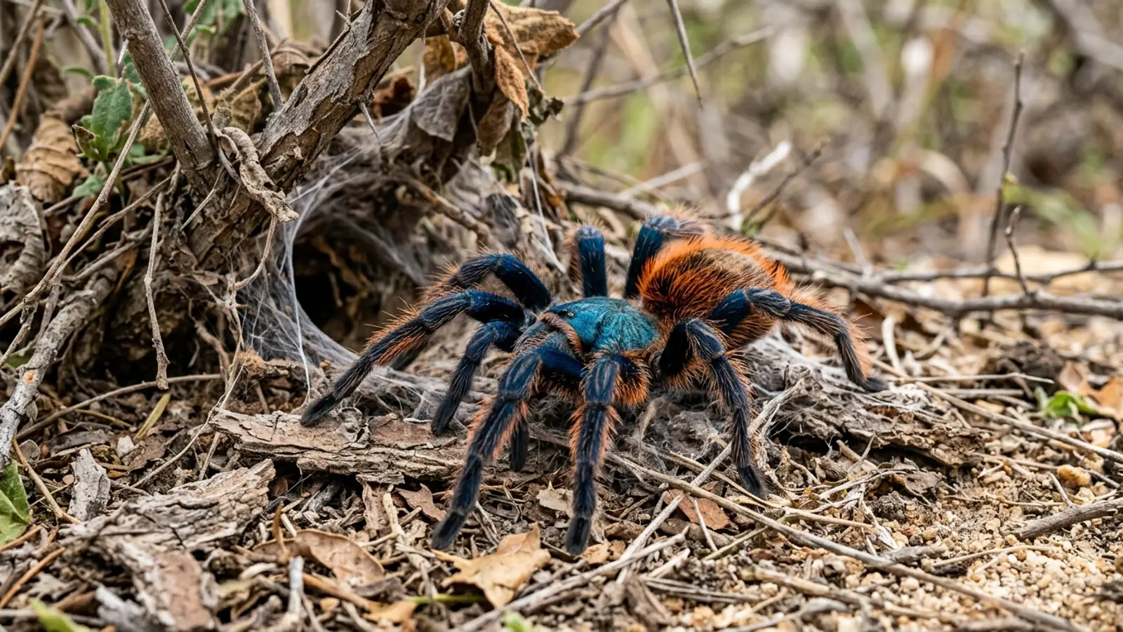 Grünflaschenblaue Vogelspinne (Chromatopelma cyaneopubescens) — Artenportrait