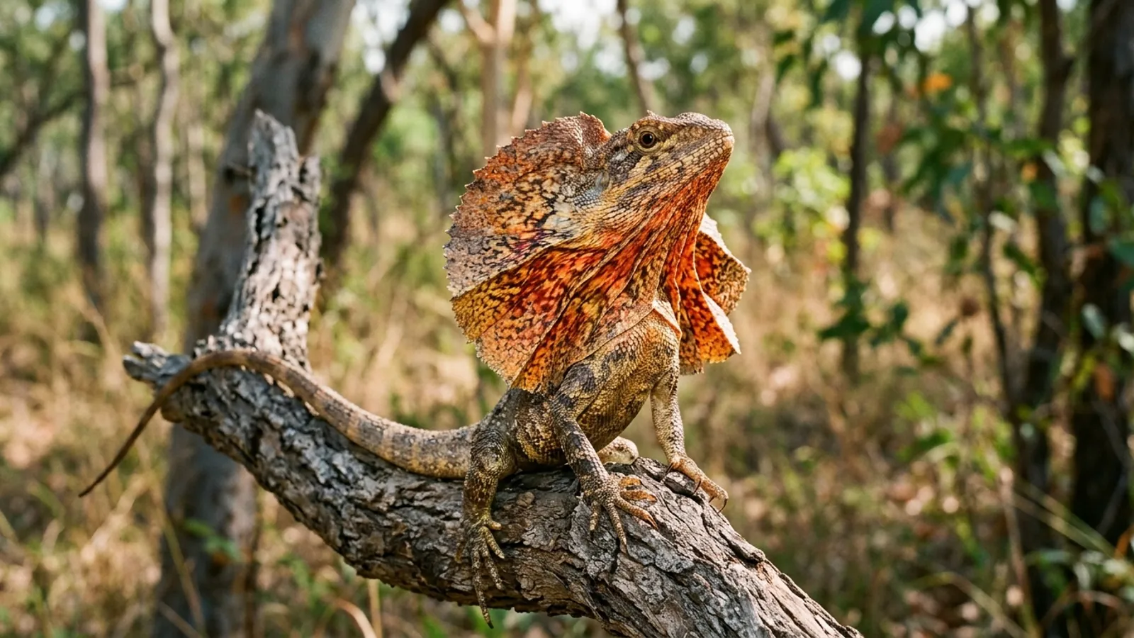 Kragenechse (Chlamydosaurus kingii) — Artenportrait