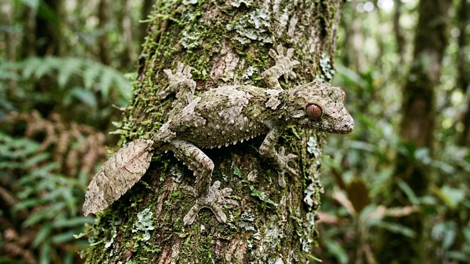 Moos-Plattschwanzgecko (Uroplatus sikorae) — Artenportrait