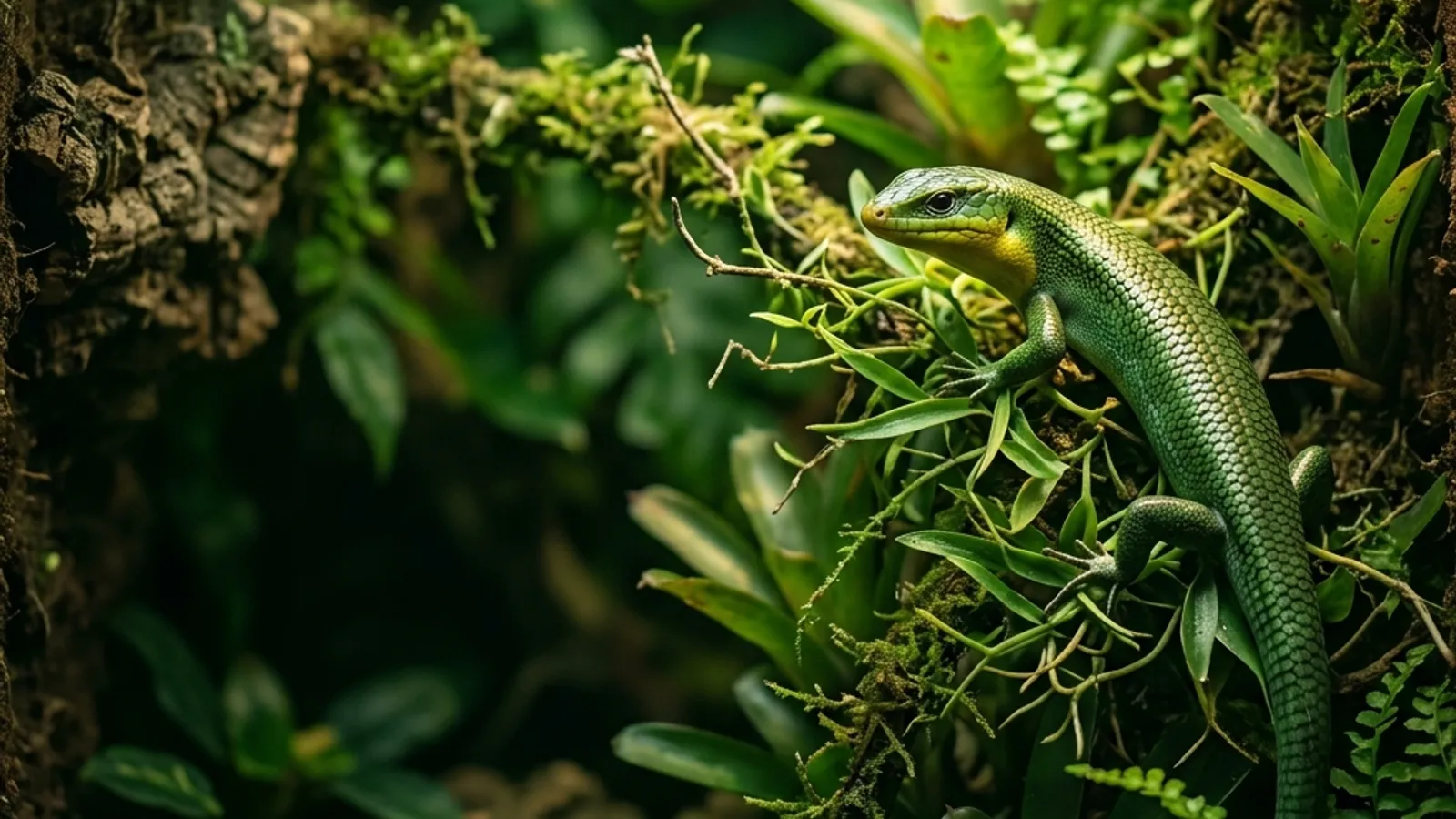 Smaragdgrüner Glanzskink (Lamprolepis smaragdina) — Artenportrait